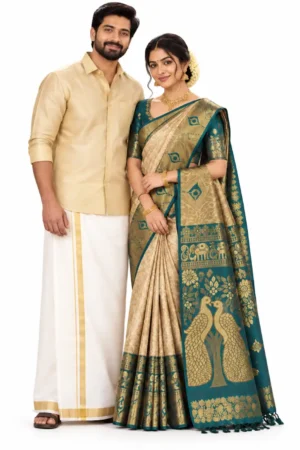 Yellowish Gold & Mint Green Couple Combo 42cm Full Sleeve