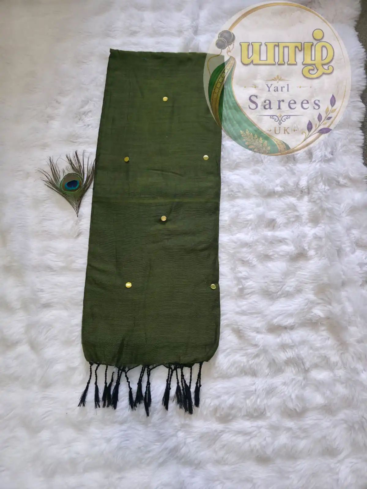 Dark Moss Green Simple Soft cotton - Image 2