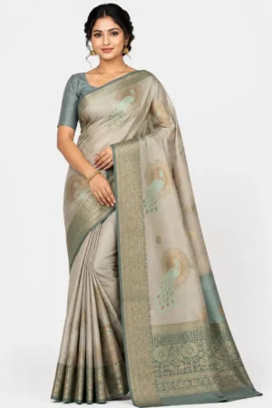 Sage Green, Muted Sea Green Kubera Pattu