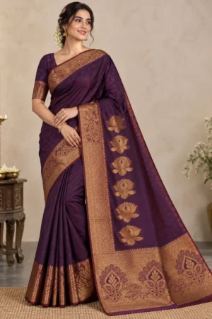 Deep Plum purple & Wine purple Kubera Pattu