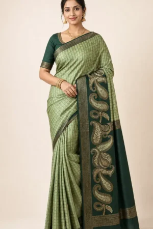Mint Green, Deep Bottle Green Kubera Pattu